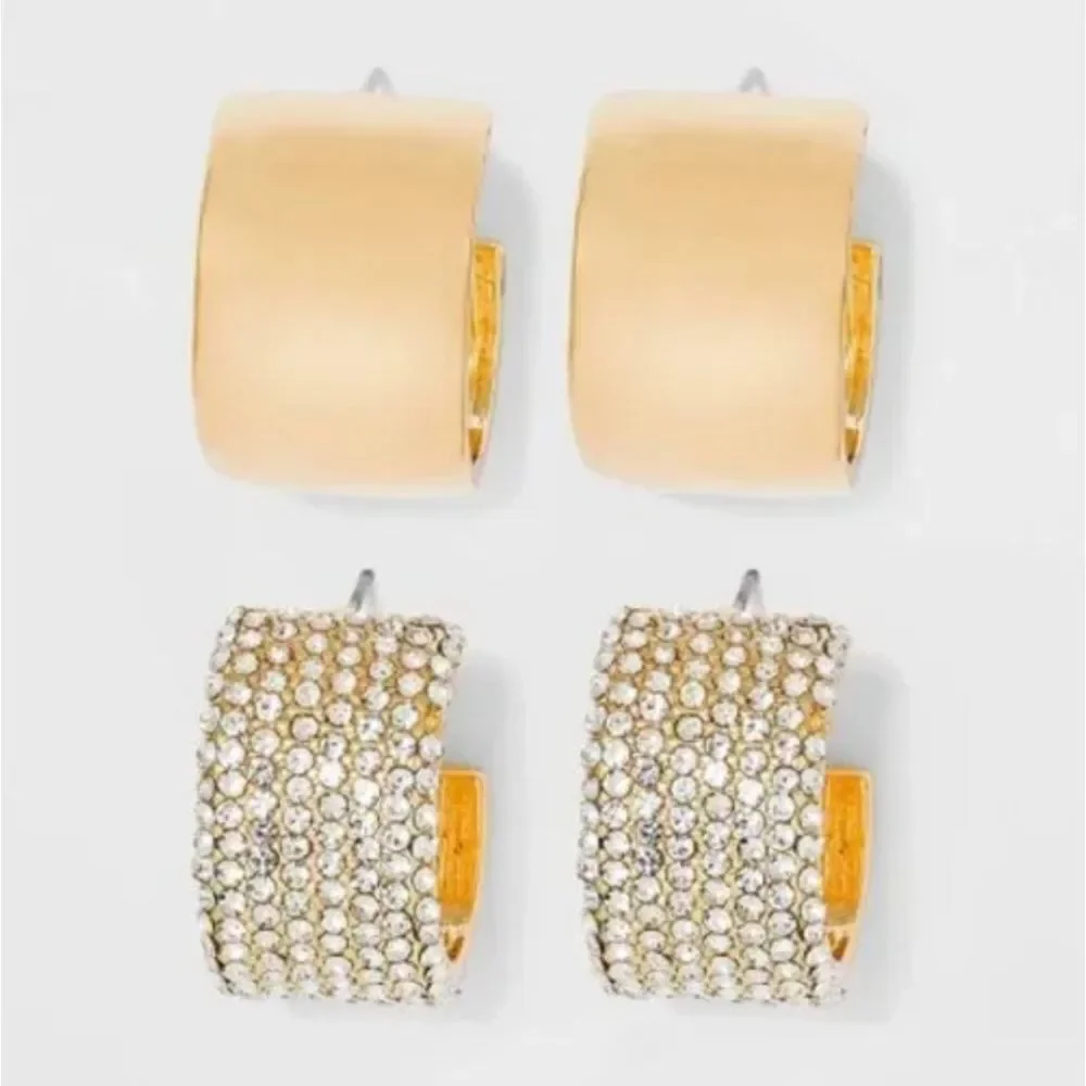 2/$15 Sugarfix by Baublebar wide huggy hoops
